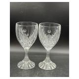 Mikasa Christmas Tree crystal wine goblets