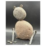 9.5ï¿½ frog sculpture made from stacked river rocks