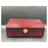 Mt Fuji vintage Japanese lacquered jewelry box