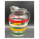 Chipped rim Anchor Hocking Fiesta Stripes pitcher