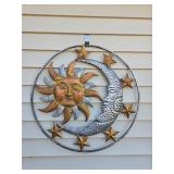 31' Sum Moon and Stars metal wall art