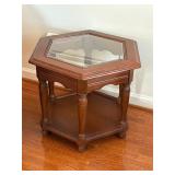 Vintage glass top end table