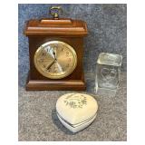 Clock, 25th anniversary trinket dish &