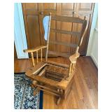 wooden glider rocking chair  suspension base