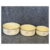 vintage enamelware nesting mixing bowls