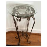 Glass top plant stand