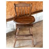 Vintage wooden high chair barn kept