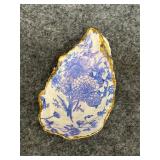 handcrafted decoupage oyster shell trinket dish