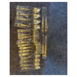 Gold tone holiday flatware set JAPAN