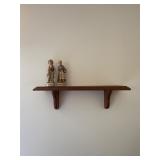 18ï¿½ wall shelf and porcelain figures