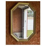 Gold tone beveled wall mirror 21x31ï¿½