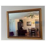 31ï¿½x25ï¿½ gold tone wall mirror beveled