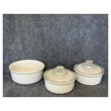 CorningWare French White ceramic bakeware