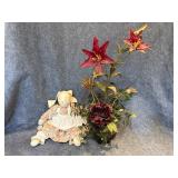 Artificial flower home decor and bunny