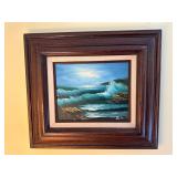 Genuine oil painting signed Albert w wood frame