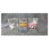 Trio of vtg jelly glasses