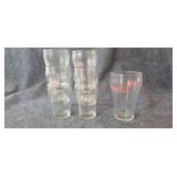 Set of coca cola glasses.