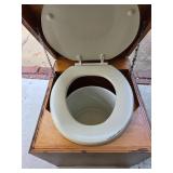 Porta potty and enamel pot