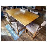 Vintage table and six vintage chairs