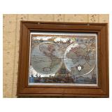 10ï¿½x11ï¿½ Gold Silver Foil Latin World Map Repro