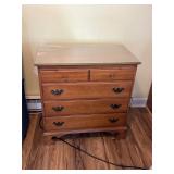 Vintage maple chest damaged top w pull out drink