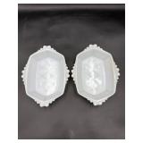 Anchor Hocking white milk glass bon bon dishes
