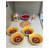 Home decor sunflower divided bowls and more