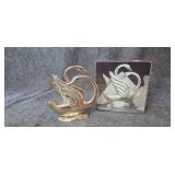 Silver plated swan napkin holder