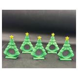 Vintage ceramic Christmas tree napkin holders