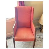 Fabric shows wear vintage arm chair