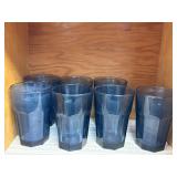 7 vintage Libbey Gibraltar dusky blue glasses