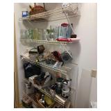 Contents of shelves lanterns vases and more