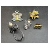 Assorted brooches and pin