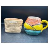 Pottery mug & vase