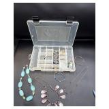 Costume jewelry w plastic case dividers