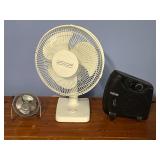 portable electric fan heater And 2 fans