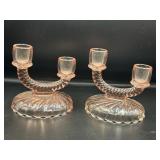 pink Imperial candlestick holder Newbound swirl
