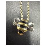 Sterling silver necklace & bee pendant