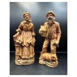 vintage ceramic statues man & woman
