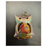 vintage cloisonnï¿½ owl necklace Pendant