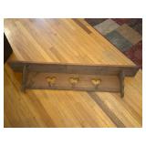 48ï¿½ wooden heart shelf