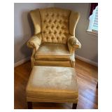 Vintage Temple chair and ottoman
