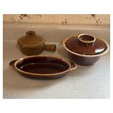 Hull Pottery & unmarked French onion soup bowl