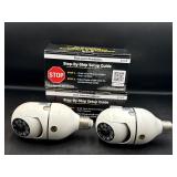 2 untested light socket security cameras
