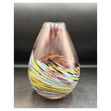 purple confetti Murano style glass vase