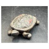 Vtg Wilton Cast Iron Turtle Hinged Trinket Box