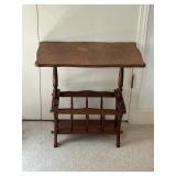 Wobbly Vtg side table with magazine book rack