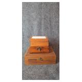 Trio of wooden boxes