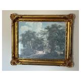 Vintage plastic / resin ornate framed landscape