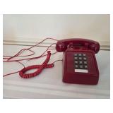 Push button red land line phone